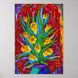 Skriv ut blommar poster