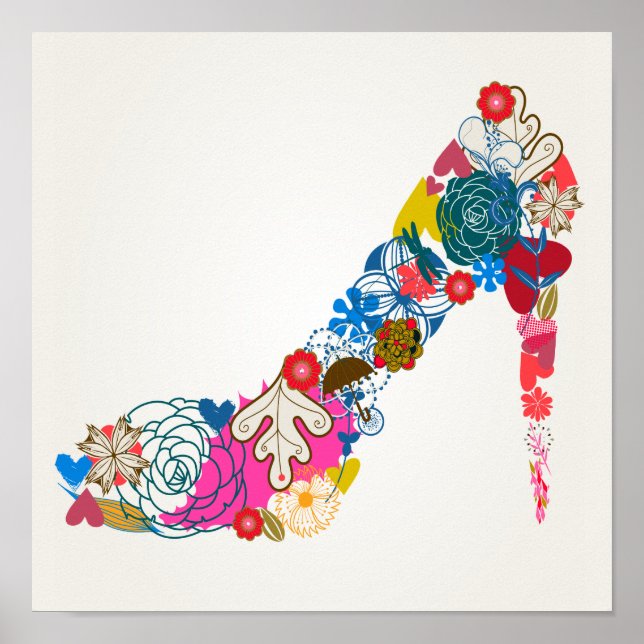 Skriv ut blommigt Couture (2) Poster (Framsidan)