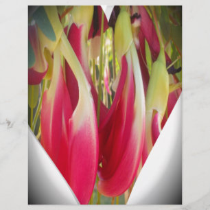 Skriv ut blommigt Heart Art Art