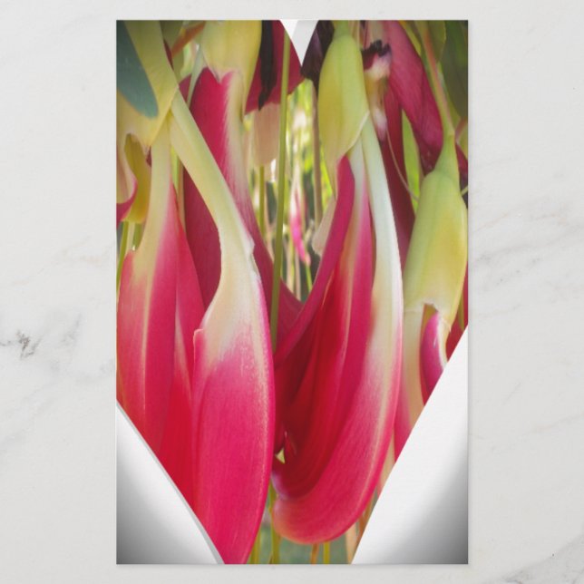 Skriv ut blommigt Heart Art Art Brevpapper (Framsida)