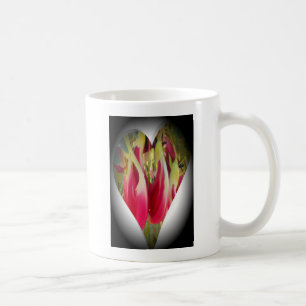 Skriv ut blommigt Heart Art Art Kaffemugg
