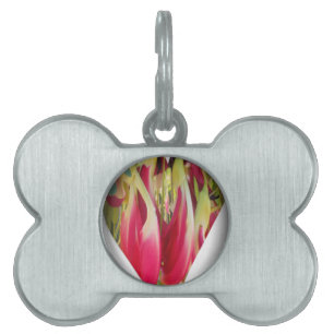 Skriv ut blommigt Heart Art Art Namnbricka Husdjur