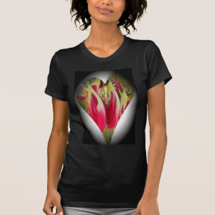 Skriv ut blommigt Heart Art Art T Shirt
