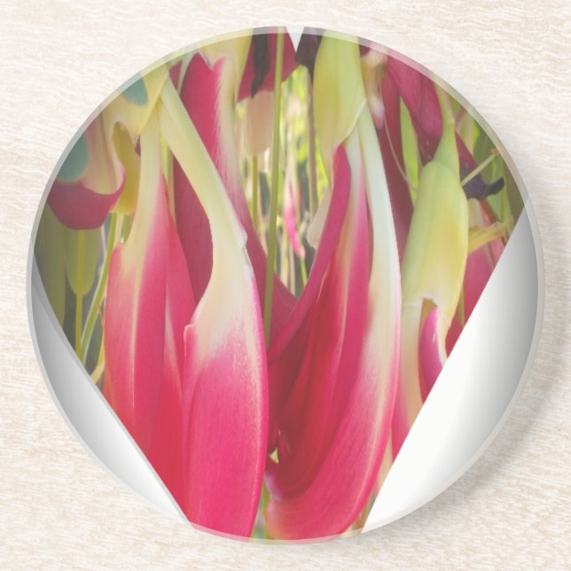 Skriv ut blommigt Heart Art Art Underlägg Sandsten (Framsidan)