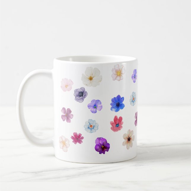 Skriv ut blommigt kaffemugg (Vänster)