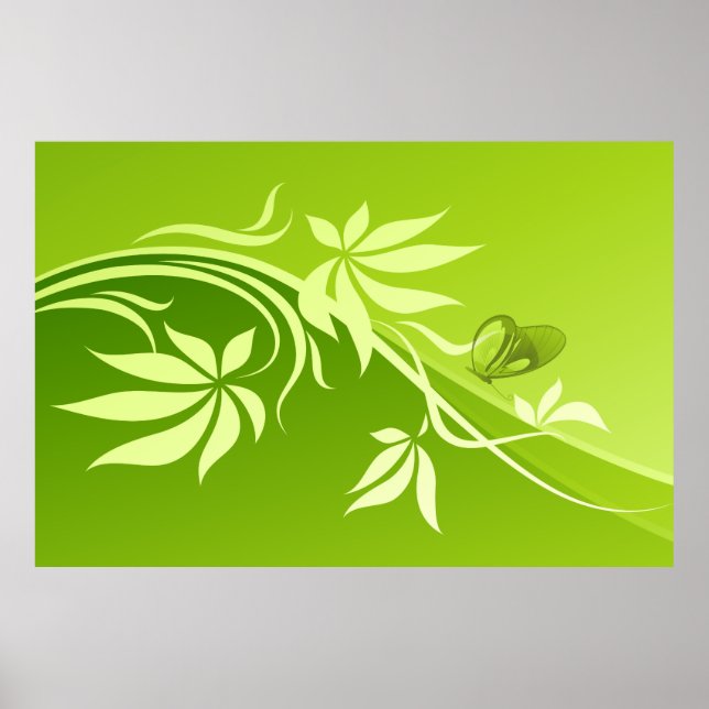 Skriv ut blommigt Mode 4 Poster (Framsidan)