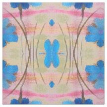 Skriv ut Blommigten grönt Blue och Rosa