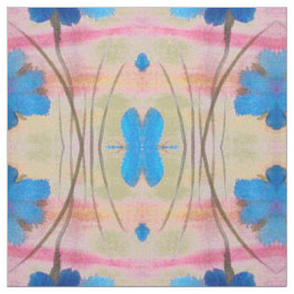 Skriv ut Blommigten grönt Blue och Rosa Tyg