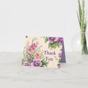 Skriv ut Blommigten Lavender och Ro Land Garden Tack Kort