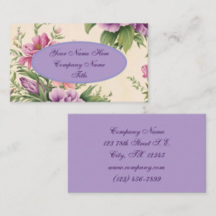 Skriv ut Blommigten Lavender och Ro Land Garden Visitkort
