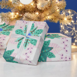 Skriv ut Blommigten Mint Grönt Festive Presentpapper