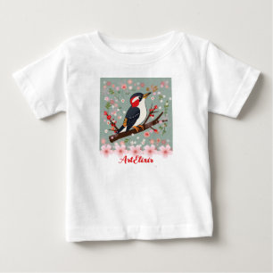 Skriv ut Blommigten Woodpecker T Shirt