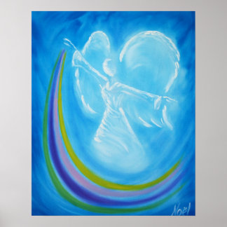 Skriv ut Blue Rainbow Angel Poster