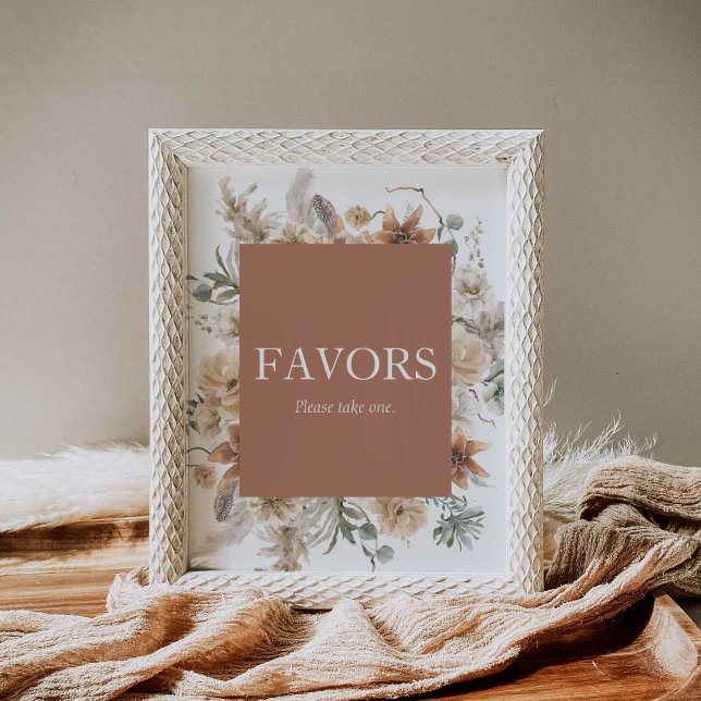 Skriv ut Boho Blommigt Wedding Favors Poster (Skapare uppladdad)