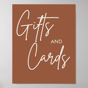 Skriv ut Boho Bröllopskort Gifts-tecken Poster