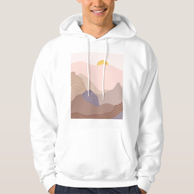 Skriv ut Boho Mountain Art Hoodie (Framsida)