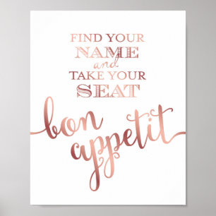 Skriv ut BON APPETIT-signalen chic Ro Poster