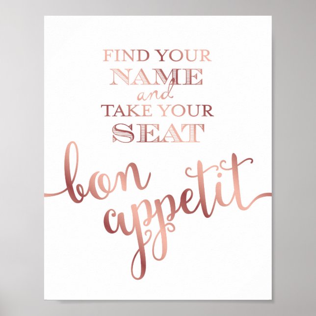 Skriv ut BON APPETIT-signalen chic Ro Poster (Framsidan)