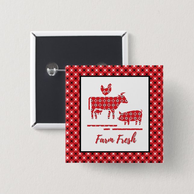 Skriv ut boskap Bandana Knapp (Framsida & baksida)