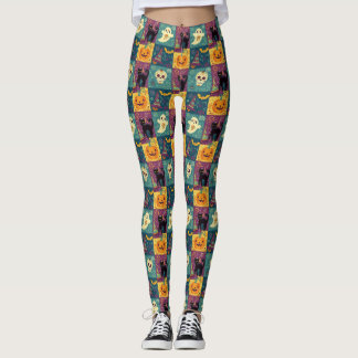 Skriv ut Bright Halloween-lappverk Leggings