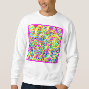Skriv ut Bright Neon Mönster Lång Ärmad Tröja