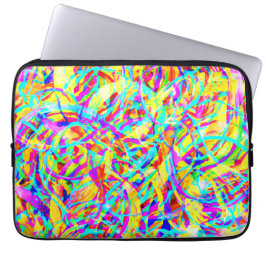 Skriv ut Bright Neon Mönster Laptop Fodral