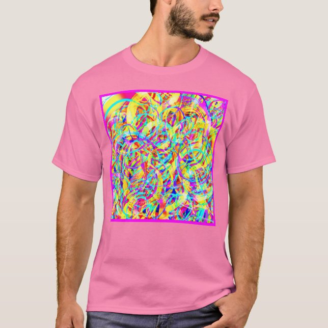 Skriv ut Bright Neon Mönster T Shirt (Framsida)