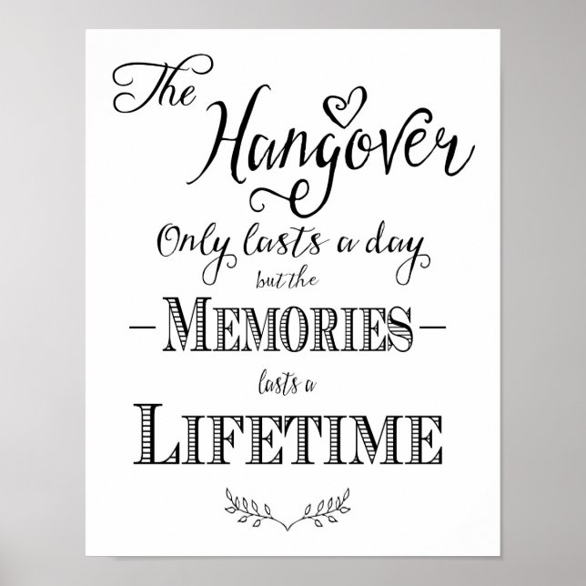 Skriv ut Bröllop-signaturhangover för modern kalli Poster (Framsidan)