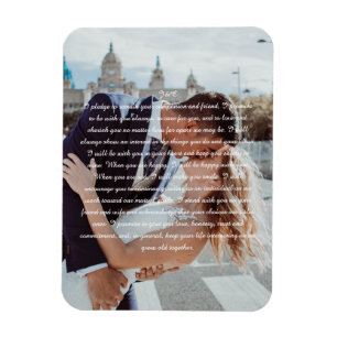 Skriv ut bröllop Vows Faux Wrapped Canvas Magnet