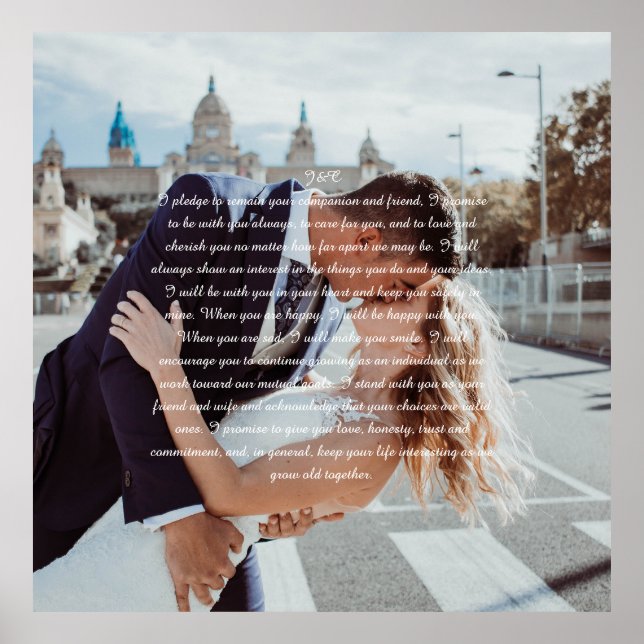 Skriv ut bröllop Vows Faux Wrapped Canvas Poster (Framsidan)