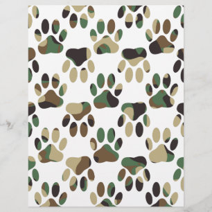 Skriv ut Camo Mönster Hund Paw
