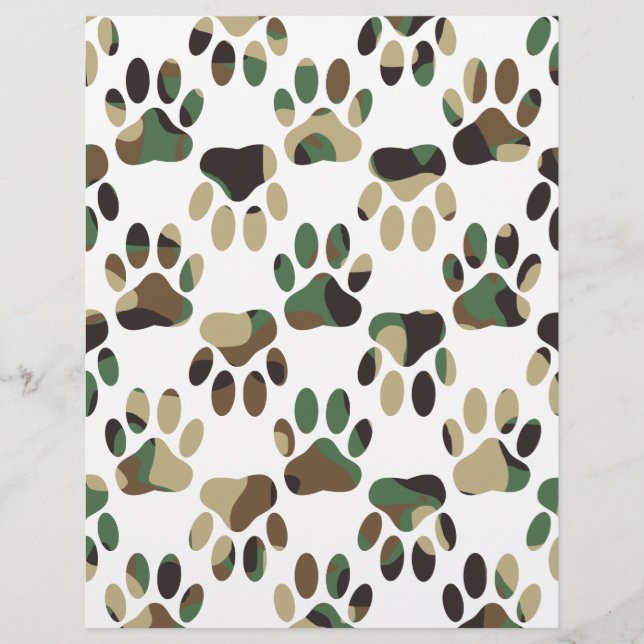 Skriv ut Camo Mönster Hund Paw (Framsida)