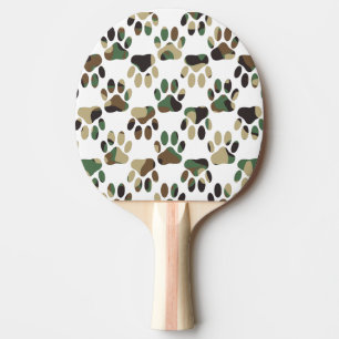 Skriv ut Camo Mönster Hund Paw Pingisracket