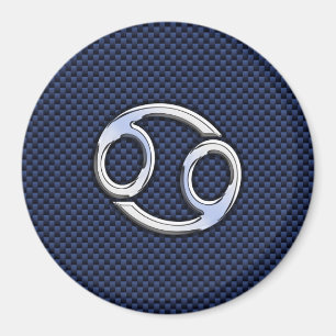 Skriv ut cancerzodiaksymbol med blå kolfiber i mar magnet