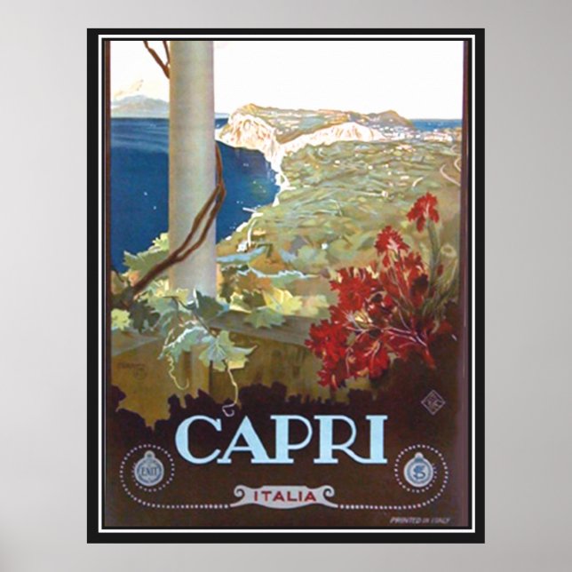 Skriv ut Capri Italien Vintage affisch (Framsidan)