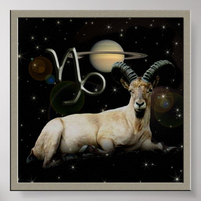 Skriv ut Capricorn Goat Saturn Poster (Framsidan)
