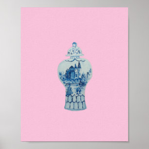 Skriv ut Castle Blue och White Ginger Burk Art Poster