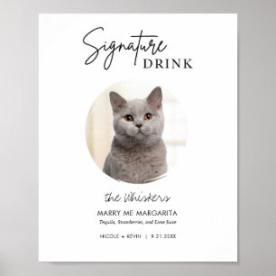 Skriv ut Cat Bröllop Namnteckning Drinks Pub-tecke Poster