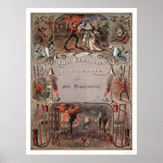 Skriv ut certifikat för brandsläckningsenhet poster