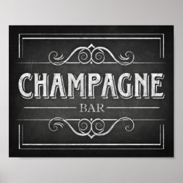 Skriv ut Chalk Stil CHAMPAGNE PUB Poster