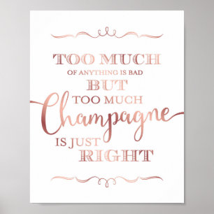 Skriv ut chic Ro CHAMPAGNE QUOTE Sign Poster