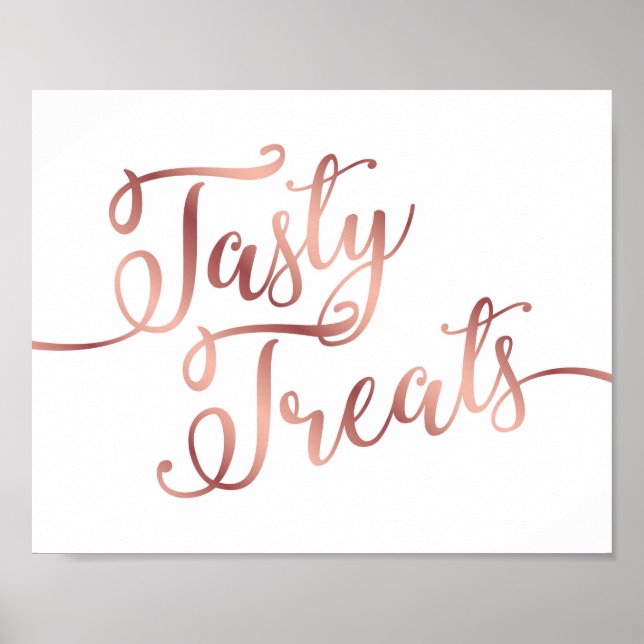 Skriv ut chic Ro Guld TASTY TREATS Sign Poster (Framsidan)