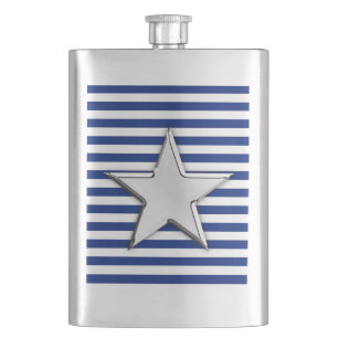 Skriv ut "Chrome Star Nautical on Navy Rand" Fickplunta