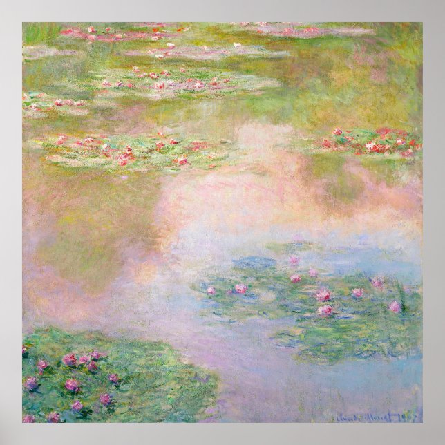 SKRIV UT | Claude Monet (40" x 40") Nymphéas Poster (Framsidan)