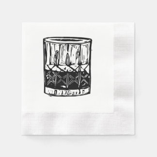 Skriv ut "Cocktail Party Napkins Set" för Whiskey  Pappersservett