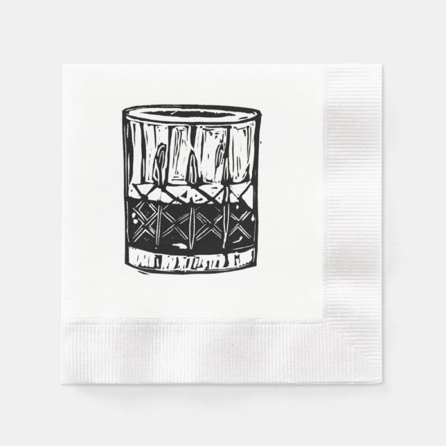 Skriv ut "Cocktail Party Napkins Set" för Whiskey  Pappersservett (Framsidan)