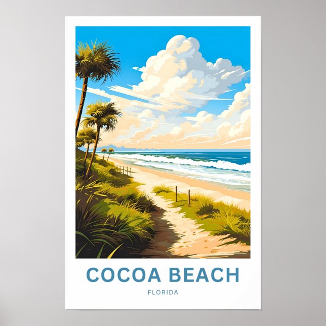 Skriv ut Cocoa Beach Florida Travel Poster (Framsidan)