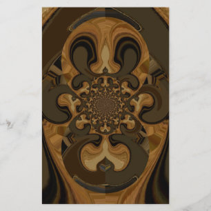 Skriv ut "Coffee Brown Fluid Kaleidoscope Art Prin Brevpapper
