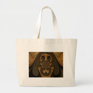 Skriv ut "Coffee Brown Fluid Kaleidoscope Art Prin Jumbo Tygkasse