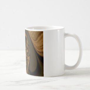 Skriv ut "Coffee Brown Fluid Kaleidoscope Art Prin Kaffemugg